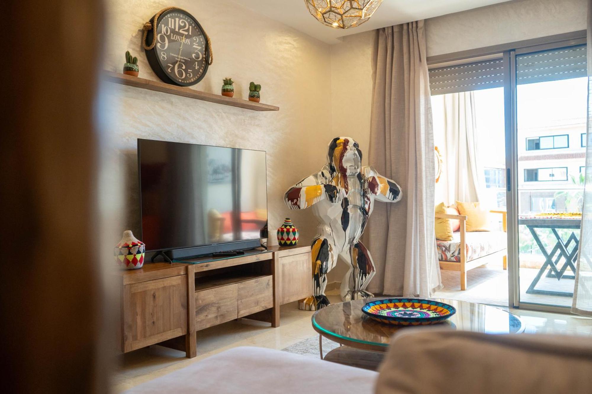 Magnifique Appartement Moderne De 2 Chambres Avec Piscine A 10 Min Du Centre De Marrakech Marraquexe Exterior foto