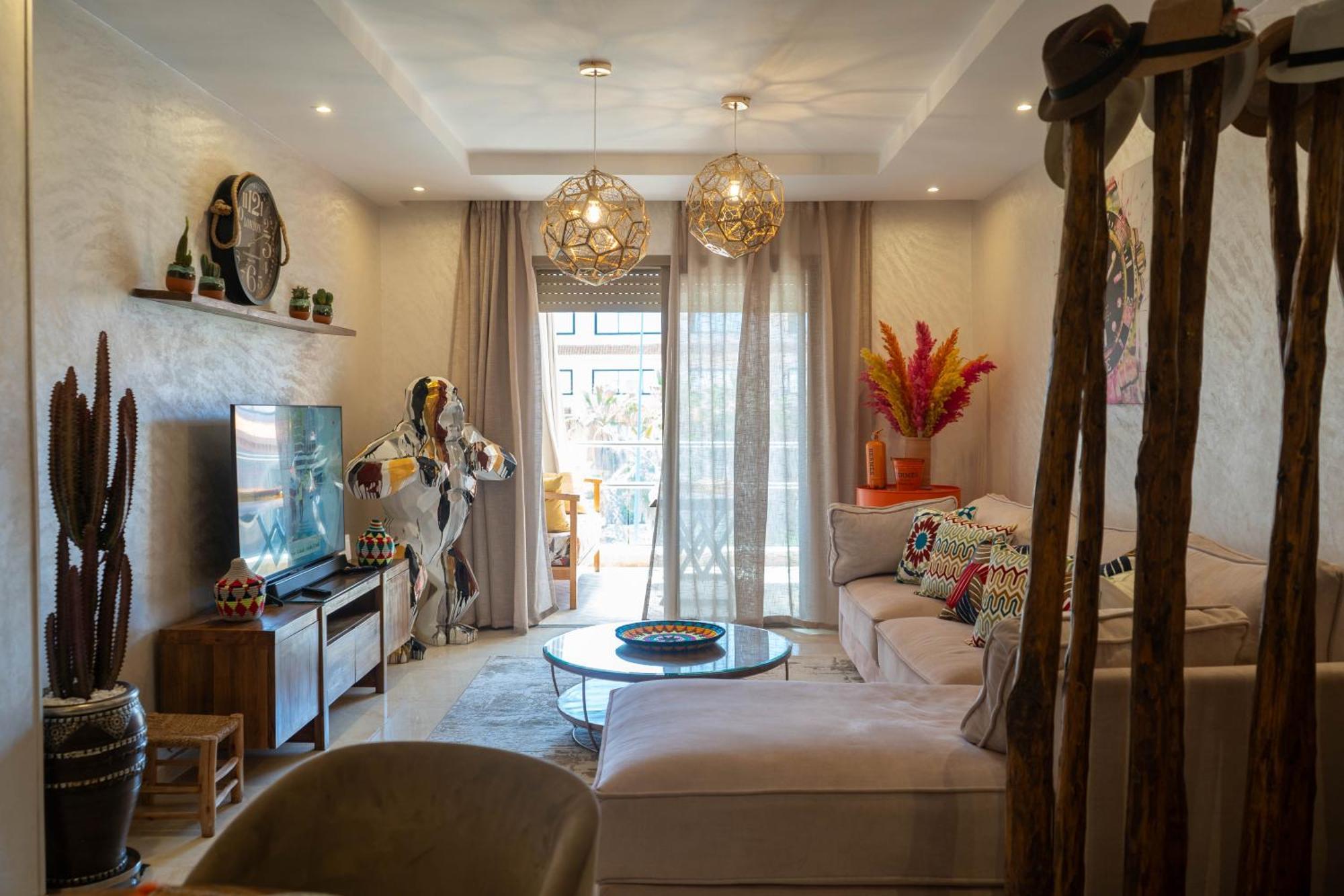 Magnifique Appartement Moderne De 2 Chambres Avec Piscine A 10 Min Du Centre De Marrakech Marraquexe Exterior foto